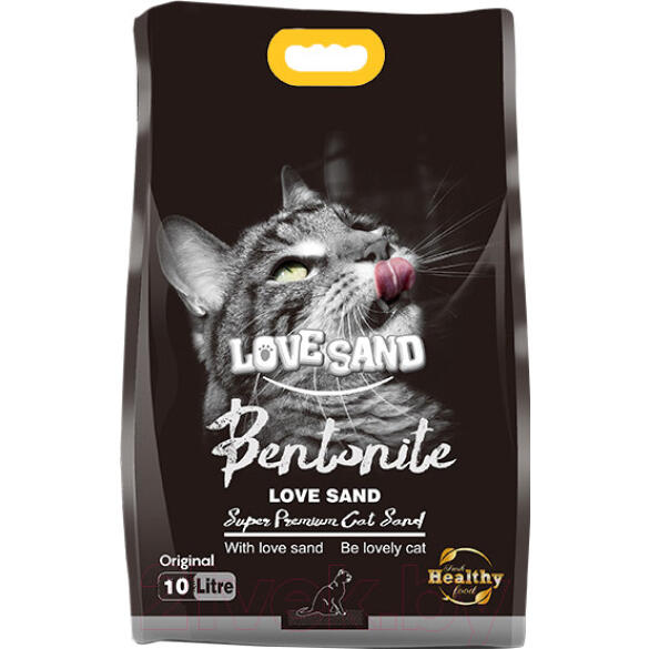 Наполнитель впитывающий LOVE SAND бентонитовый 10л, Без аромата