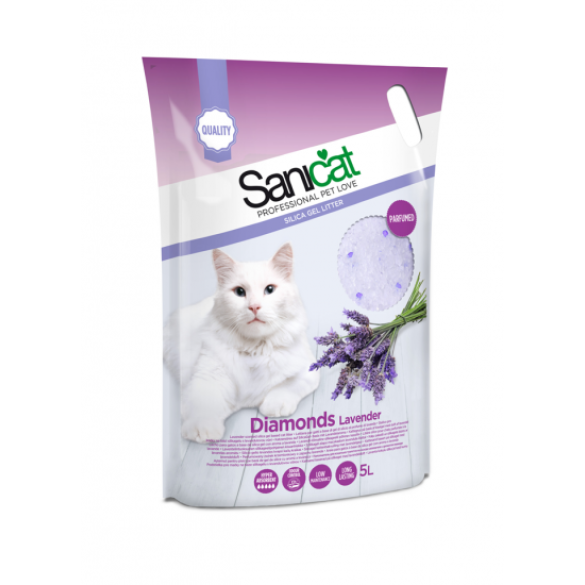 Наполнитель силикагелевый Sanicat Diamonds Lavanda 5л