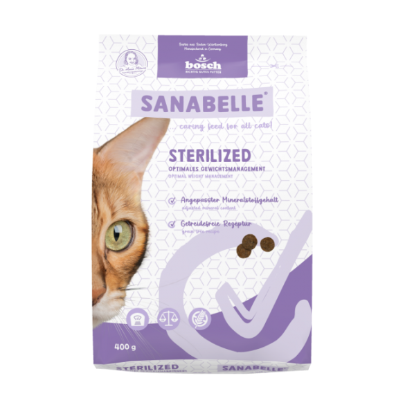 0,4кг Корм Bosch Sanabelle Sterilized для стерилизованных кошек с Птицей