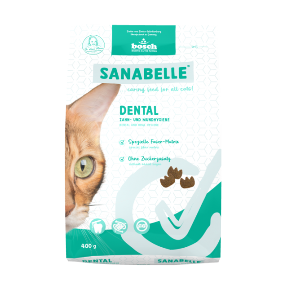 2кг Корм Bosch Sanabelle Dental для чистки зубов и удаления зубного налета у кошек из мяса Птицы