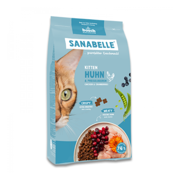 0,4кг Корм Bosch Sanabelle Kitten для котят и беременных кошек с Курицей