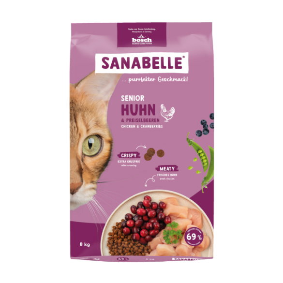 2кг Корм Bosch Sanabelle Senior для пожилых кошек из мяса Курицы