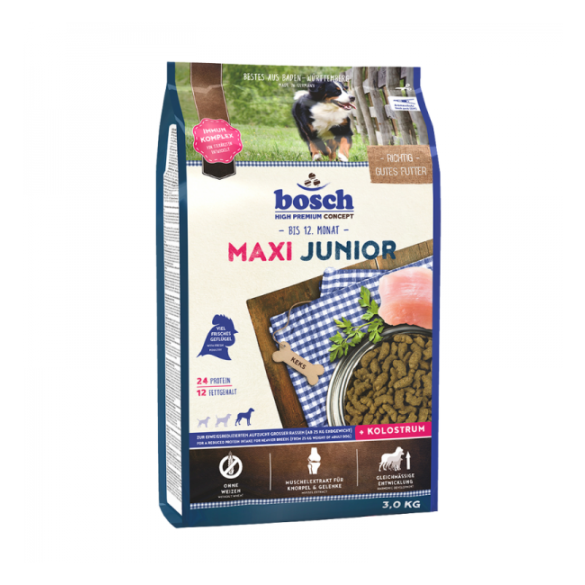 3кг Корм Bosch Maxi Junior для щенков крупных пород до года из мяса Птицы