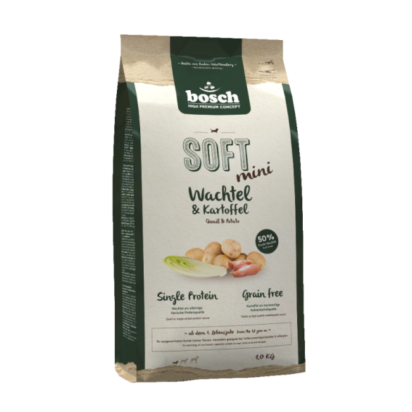 Корм в развес Bosch Soft Adult Mini Quail&Potatо для собак мелких пород Перепелка с картофелем, 1кг