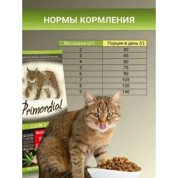 2кг Корм Primordial Cat Adult Neutered Sensitive Salmon беззерновой для взрослых стерилизованных кошек с чувствительным пищеварением с Лососем