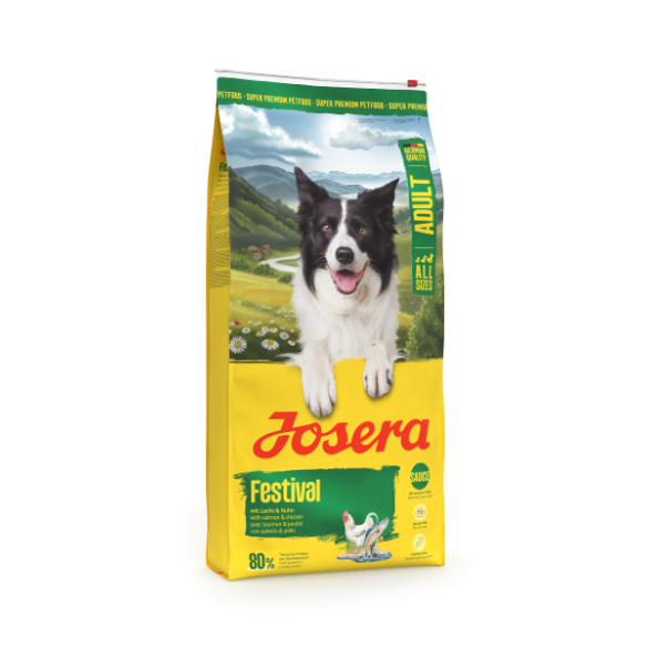 12,5кг Корм Josera Festival (Adult Medium/Maxi 26/16) для взрослых собак всех пород, привередливых к еде с Птицей, Рисом и Лососем
