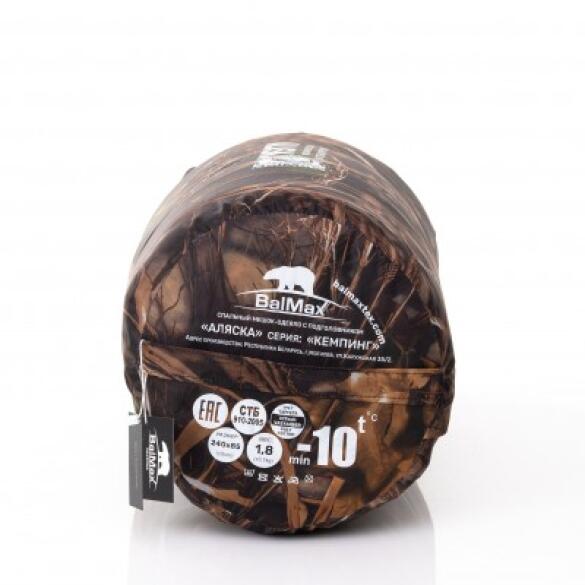 Спальный мешок BalMax Аляска Camping до -5С, цвет тростник