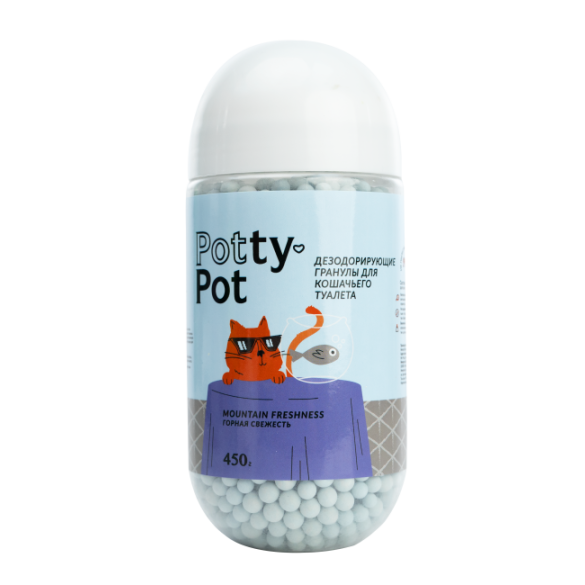Дезодорирующие гранулы (шарики) Potty-Pot Горная свежесть, 450гр