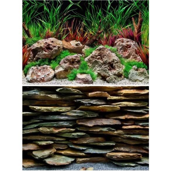 Фон двухсторонний КАМЕННАЯ СТЕНА / ДИКАЯ ВОДА 45см*94см