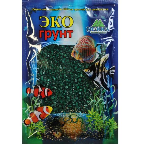 Грунт VladOx 1кг натуральный "Змеевик" Малахитово-серый 2-5мм