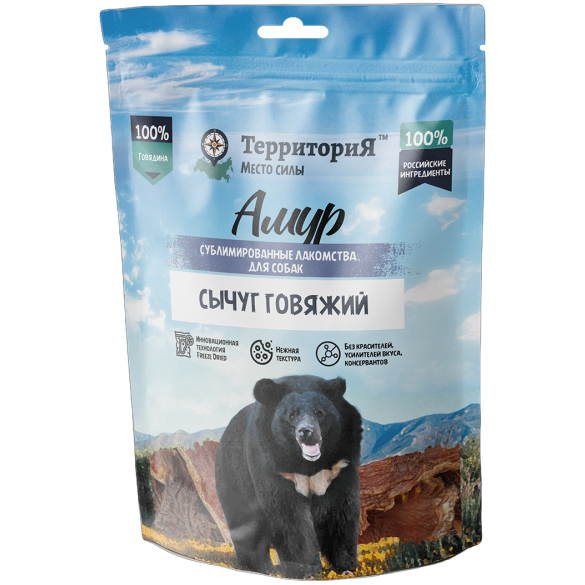 40гр Лакомство ТерриториЯ Амур Сычуг говяжий сублимированный для собак