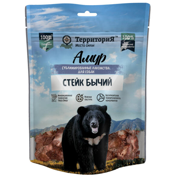 55гр Лакомство ТерриториЯ Амур Стейк бычий сублимированный для собак
