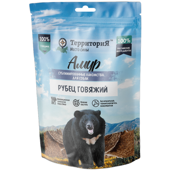 35гр Лакомство ТерриториЯ Амур Рубец говяжий сублимированный для собак
