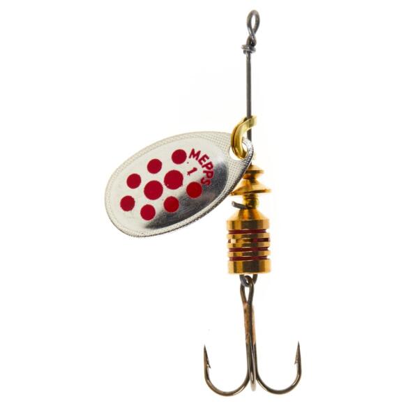 Блесна вращающаяся Mepps AGLIA PTS ROUGES №01 AG (серебро/красная)
