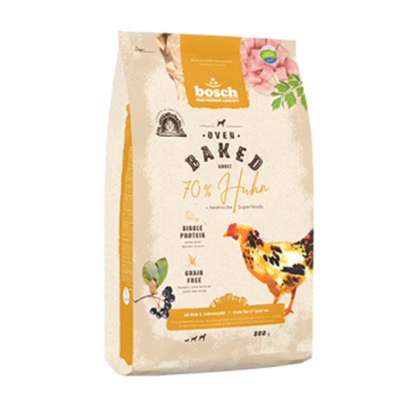 2,5кг Корм Bosch Oven Baked монопротеиновый беззерновой из печи для взрослых собак с чувствительным пищеварением с Курицей