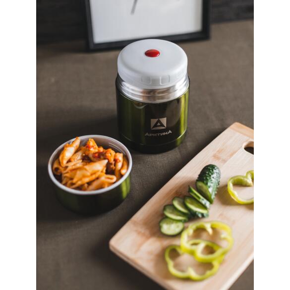 Термос Арктика 302, 500мл с широким горлом для еды, болотный