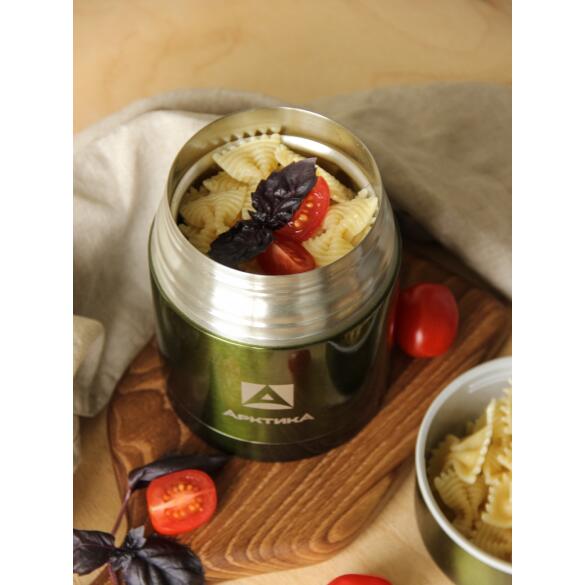 Термос Арктика 302, 500мл с широким горлом для еды, болотный