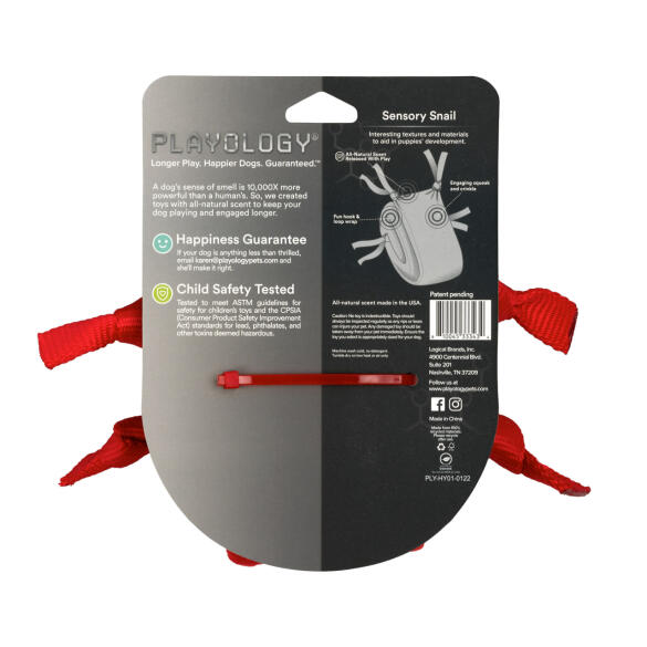 Игрушка Playology PUPPY SENSORY SNAIL сенсорная улитка для щенков мелких и средних пород с ароматом говядины, Красный