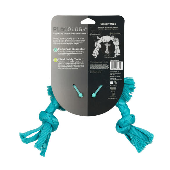 Игрушка Playology PUPPY SENSORY ROPE сенсорный канат для щенков мелких и средних пород с ароматом арахиса, Голубой