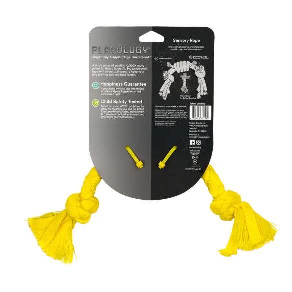 Игрушка Playology PUPPY SENSORY ROPE сенсорный канат для щенков мелких и средних пород с ароматом курицы, Желтый