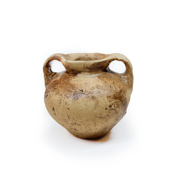 Декорация из светлой керамики Вазочка для растений, 9*10см