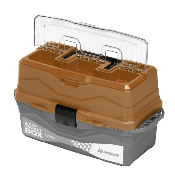 Ящик Tackle Box Nisus для снастей трехполочный, коричневый