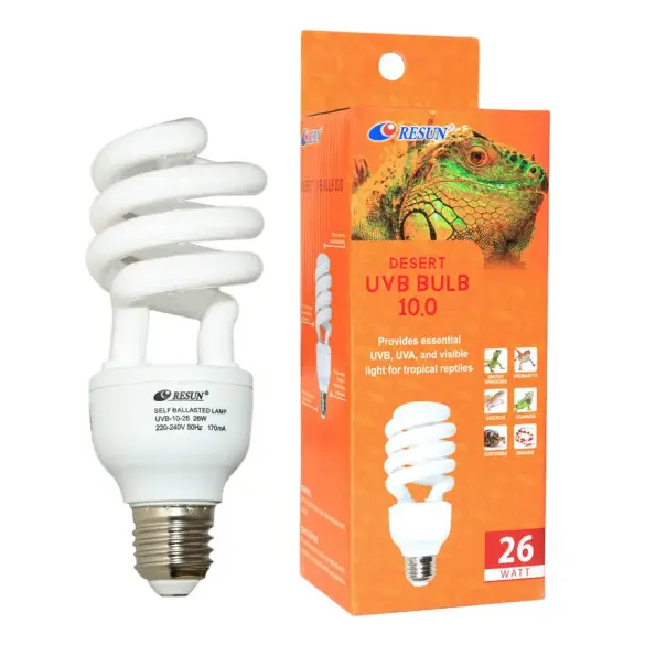 Лампа для террариума E27 RESUN UVB-10%, 26W