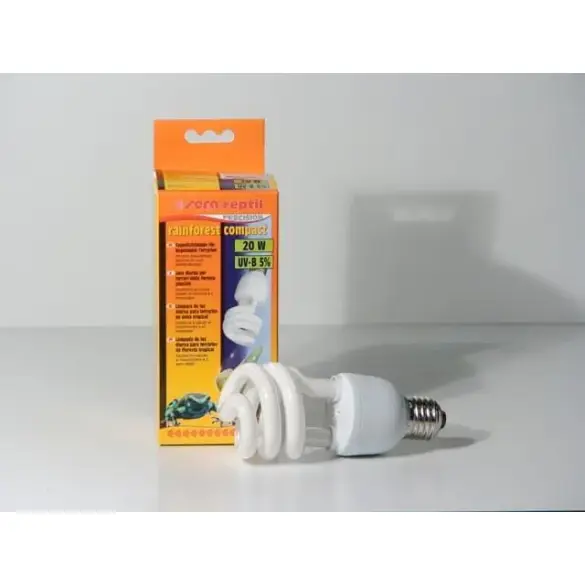 Лампа для террариума SERA Reptil rainforest compact 20W (излучение УФ-Б - 5%)