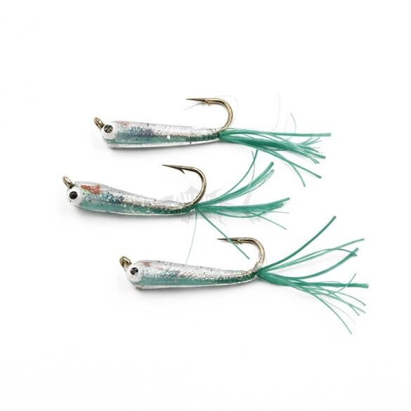 Мормышка ЯМАН "Малек пыздрик" с ушком, L-19 мм, 0,4 г, крючок Kumho №2, зеленый