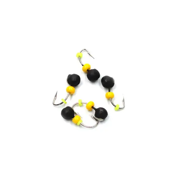 Мормышка вольфрамовая "ЯМАН" Дробь с коронкой из никеля, d-3 мм, 0,3 г, бисер и кембрик, Флуор-желтый