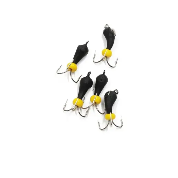 Мормышка вольфрамовая безнасадочная "ЯМАН" Черт-банан с петлей с коронкой из никеля, d-3 мм, 0,6 г, бисер, Флуор-желтый