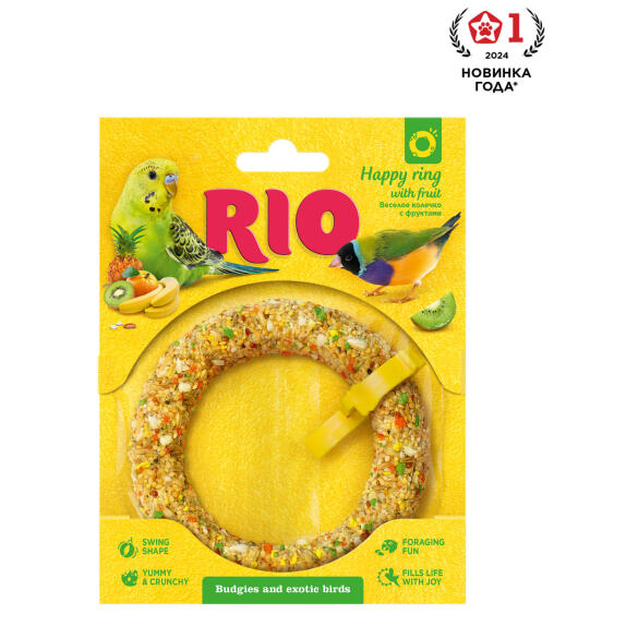 80гр Лакомство-игрушка RIO для волнистых попугайчиков и экзотов "Веселое колечко"