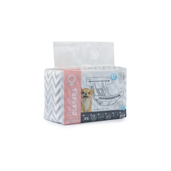 Подгузники MPets одноразовые для собак XS, талия 20-40см, 1шт