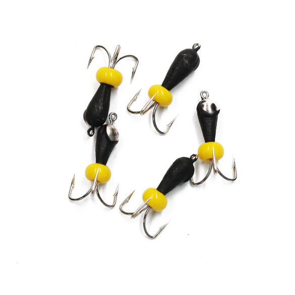 Мормышка вольфрамовая безнасадочная "ЯМАН" Черт с петлей с коронкой из никеля (короткий), d-3 мм, 0,6 г, бисер, Флуоресцентный желтый