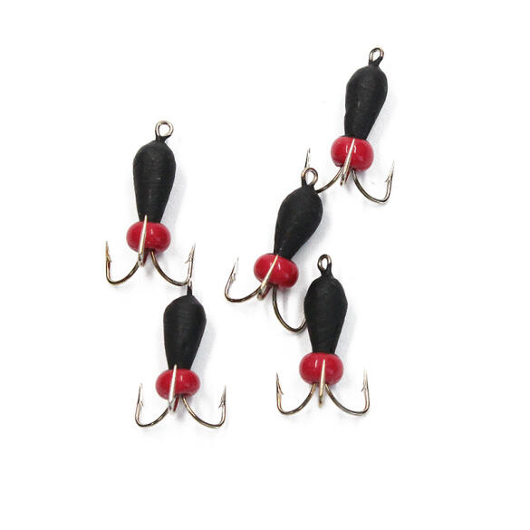 Мормышка вольфрамовая безнасадочная "ЯМАН" Черт с петлей (короткий), d-3 мм, 0,6 г, бисер, Флуоресцентный красный