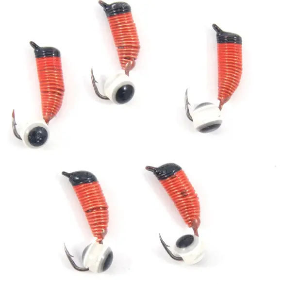 Мормышка вольфрамовая безнасадочная "ЯМАН" Ручейник №6, d-2,5 мм, L-8.5 мм, 0,8 г, рыбий глаз, Красный