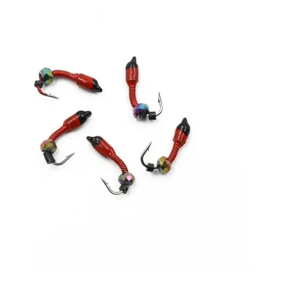 Мормышка вольфрамовая безнасадочная "ЯМАН" Лесотка №2, d-2,5 мм, L-8 мм, 0,35 г, кристалл хамелеон, Красный