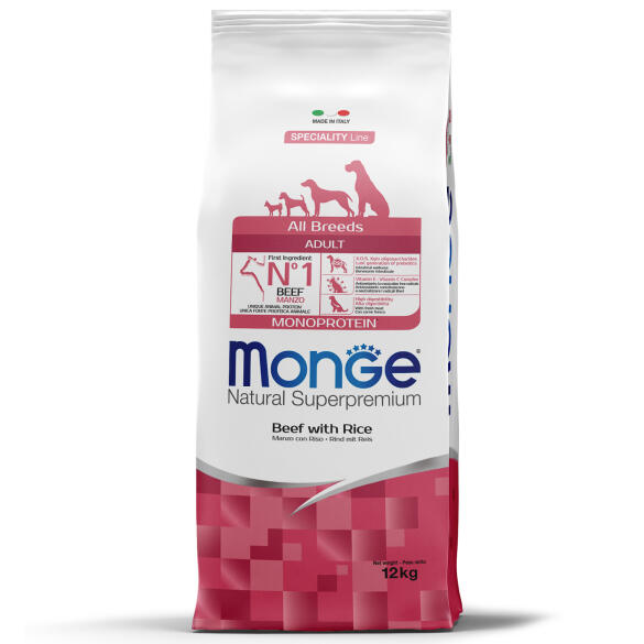 Корм в развес Monge Dog SP Monoprotein Adult Beef/Rice для взрослых собак всех пород с Говядиной и рисом, 1кг