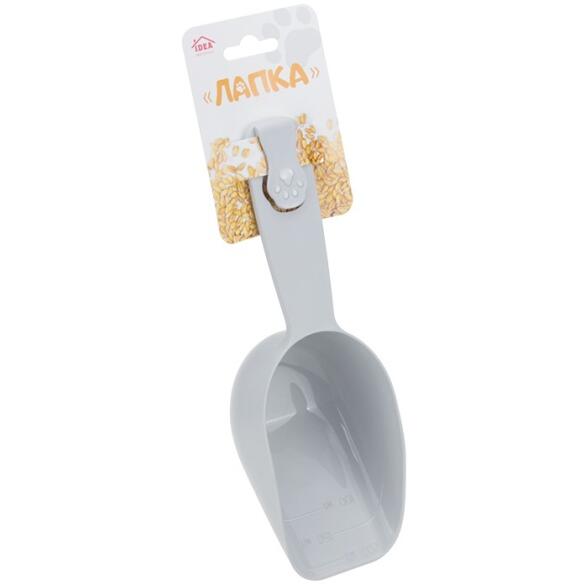 Совок-прищепка IDEA для корма "ЛАПКА" с мерной шкалой французский Серый, 200мл