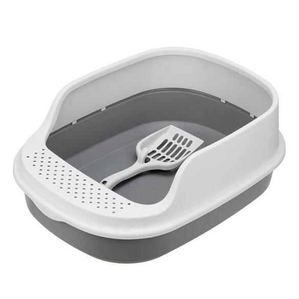 Туалет IDEA "ЛЯ-МУРР" для кошек с совком и высоким бортом Смоки, 48*35,5см