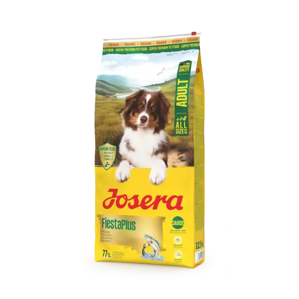 12,5кг Корм Josera Fiesta Plus (Adult 24/15) для взрослых собак всех пород привередливых в еде с Птицей и Лососем NEW