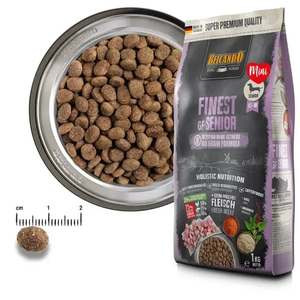 4кг Корм Belcando Finest GF Senior беззерновой для пожилых собак мелких и средних пород при избыточном весе с Птицей и рыбой