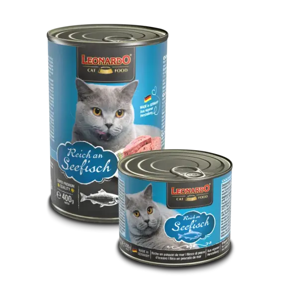 400гр Консервы Leonardo Ocean fish для взрослых кошек от года с Рыбой