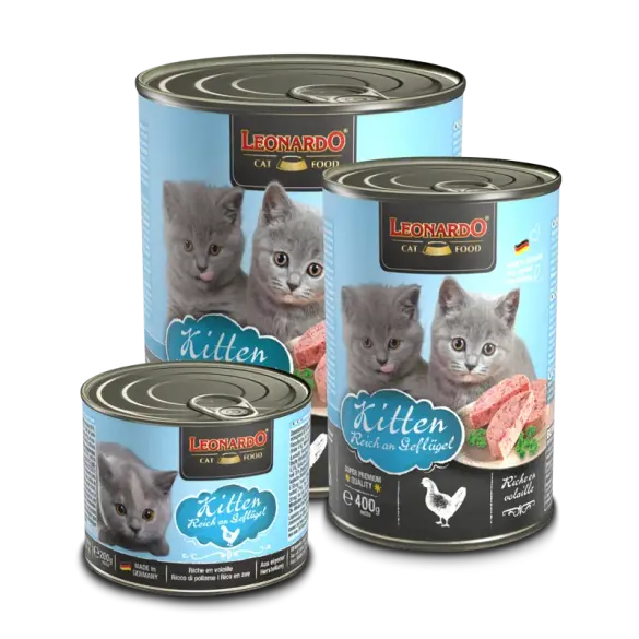 400гр Консервы Leonardo Kitten Rich in poultry для котят до года с Птицей и говядиной