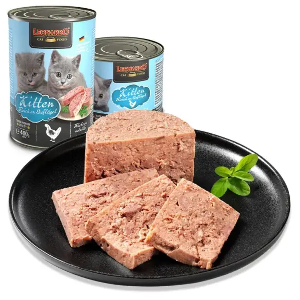 400гр Консервы Leonardo Kitten Rich in poultry для котят до года с Птицей и говядиной