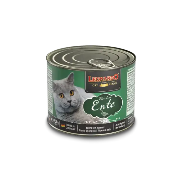 200гр Консервы Leonardo Ente/Duck для взрослых кошек от года с Уткой