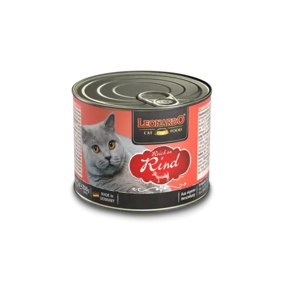 200гр Консервы Leonardo Beef для взрослых кошек от года с Говядиной
