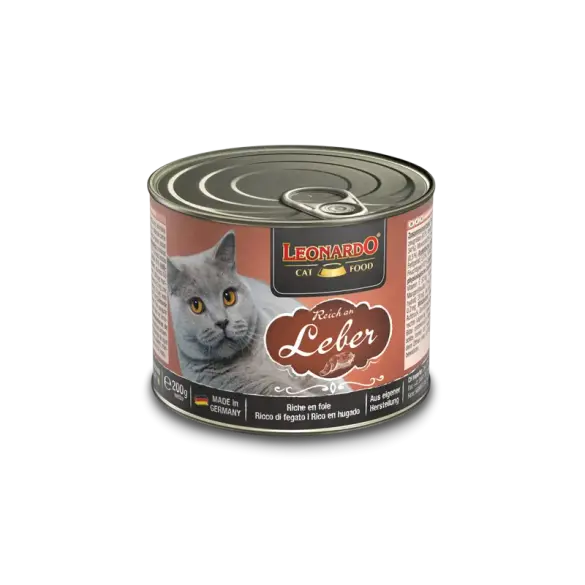 200гр Консервы Leonardo Liver для взрослых кошек от года с Печенью