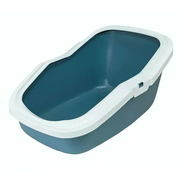 Туалет "SAVIC" "Aseo" для кошек, 56*27,5*39см, пластик, белый/лазурь