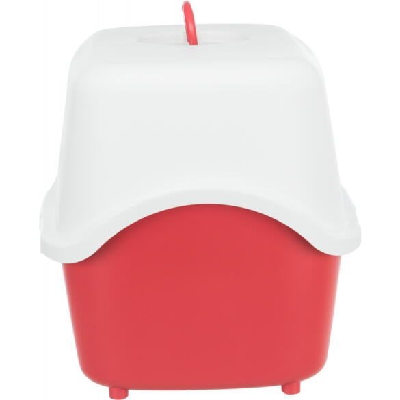 Туалет TRIXIE для кошек Vico со съемной крышей и дверью, красный/белый, 40*40*56см